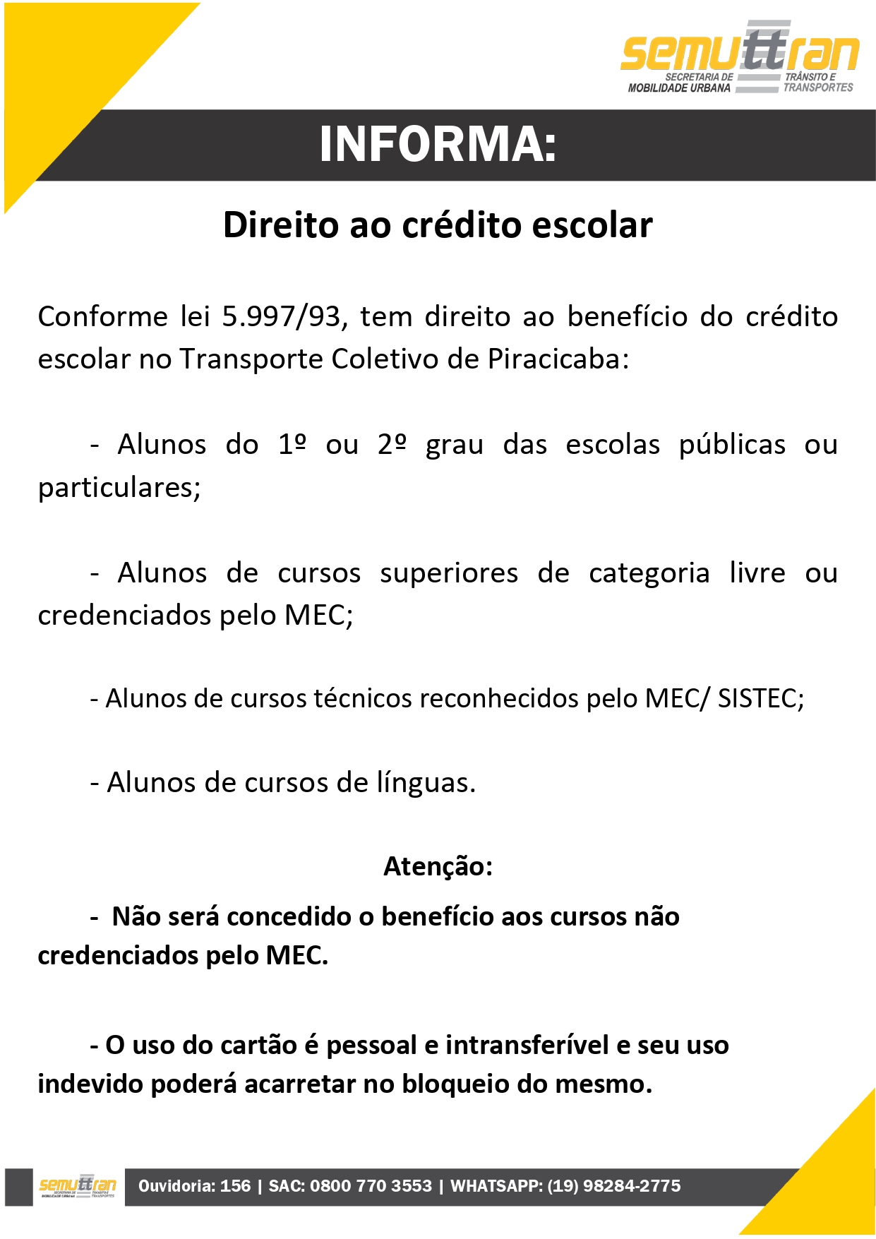 Semuttran - Secretaria Municipal de Trânsito e Transporte